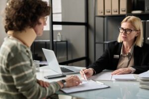 Truck Accident Lawyer and Client