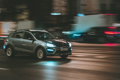 Car Speeding At Night - Ran a Red Light