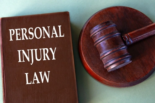Book with words personal injury law and judgeโs gavel representing Roswell personal injury lawyer