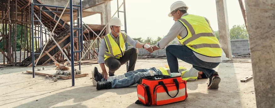 A man needs a construction accident lawyer after sustaining in injury.